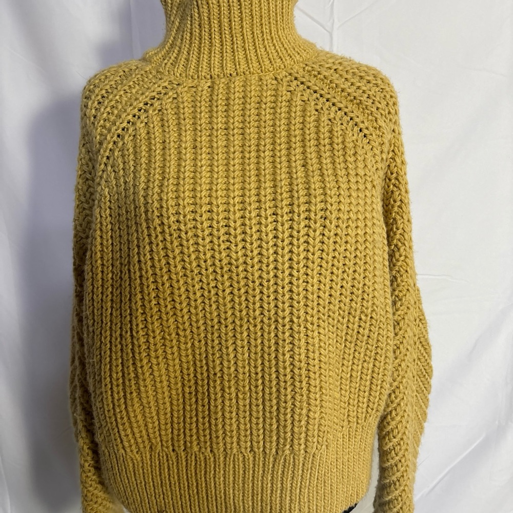 H&M Yellow Chunky Knit Turtleneck Sweater